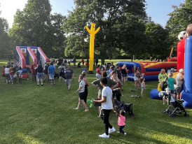 Family night out inflatables area