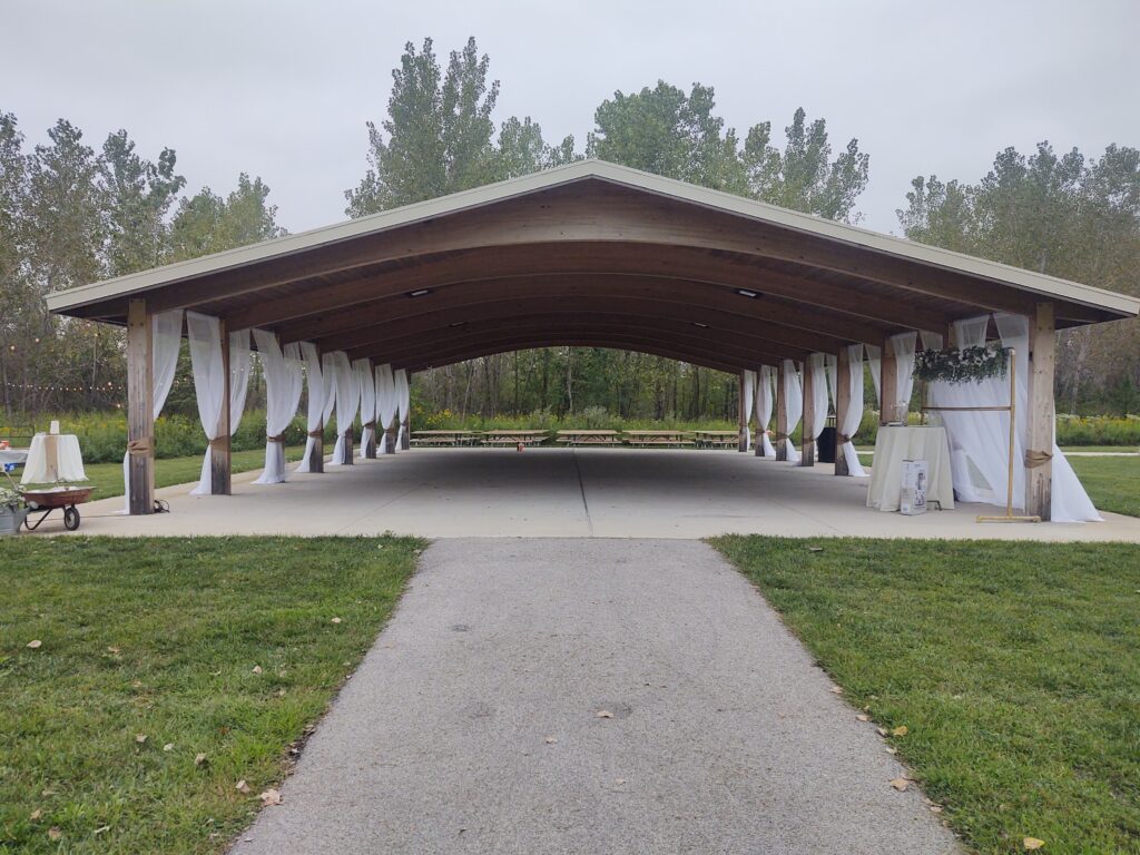 Pavilion with drapes at Willowhaven